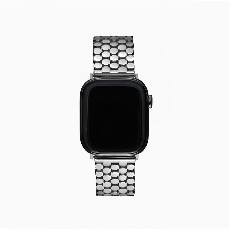 Honeycomb Stainless Steel Strap – Silver Gem