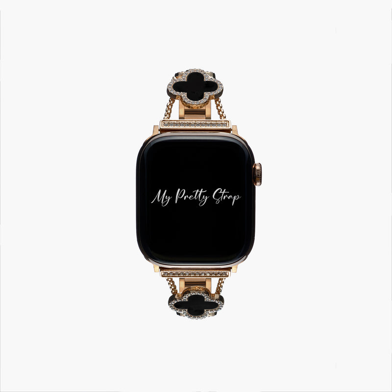 Key to My Luck Strap – Black and Rose Gold