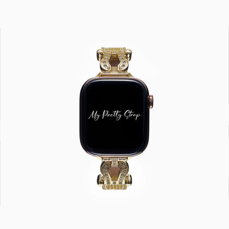 Queen Leather Apple Watch Strap – Gold