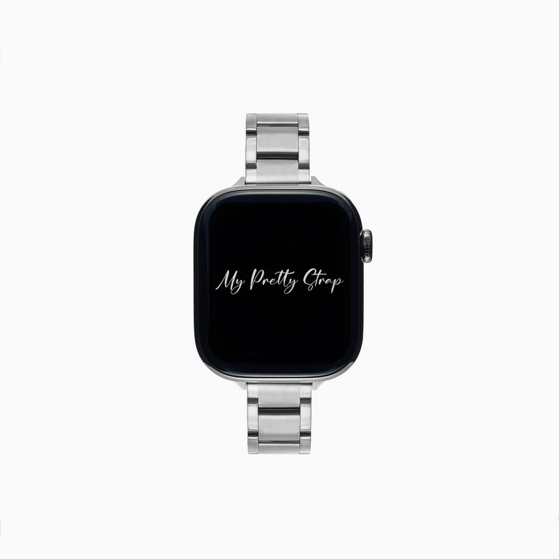 Slim Glazé Apple Watch Strap – Silver Gem